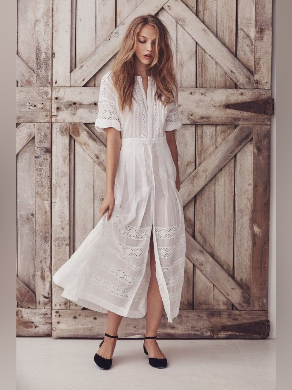 LoveShackFancy Edie Dress - White